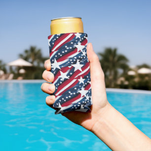 Patriotic Stars Seltzer Can Cooler