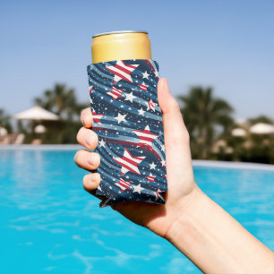 Patriotic Stars Seltzer Can Cooler