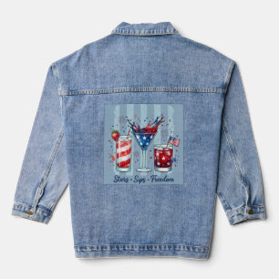 Patriotic Stars Sips Freedom Denim Jacket