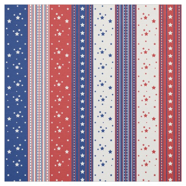 Patriotic Stars & Stripes Abstract American Flag 2 Fabric (Swatch)