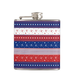 Patriotic Stars & Stripes Abstract American Flag 2 Hip Flask