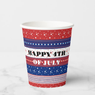 Patriotic Stars & Stripes Abstract American Flag 2 Paper Cups