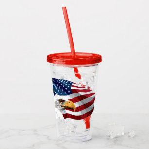 Patriotic Stars & Stripes Acrylic Tumbler