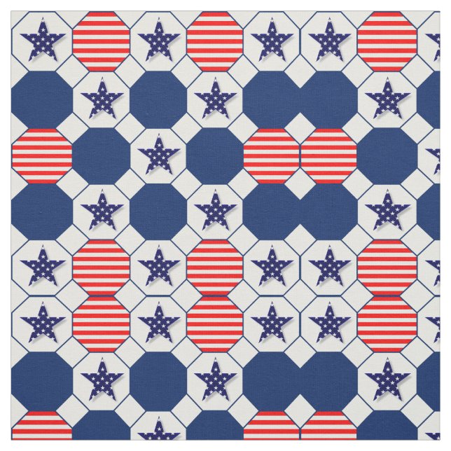 Patriotic Stars & Stripes Fabric (Swatch)