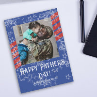 Patriotic Stars & Stripes Father's Day Photo Card