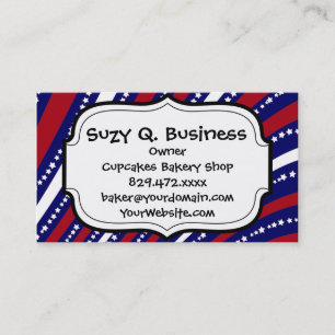 Patriotic Stars Stripes Freedom Flag 4th of July Business Card