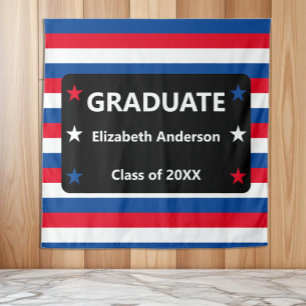 Patriotic Stars & Stripes Graduation Tapestry