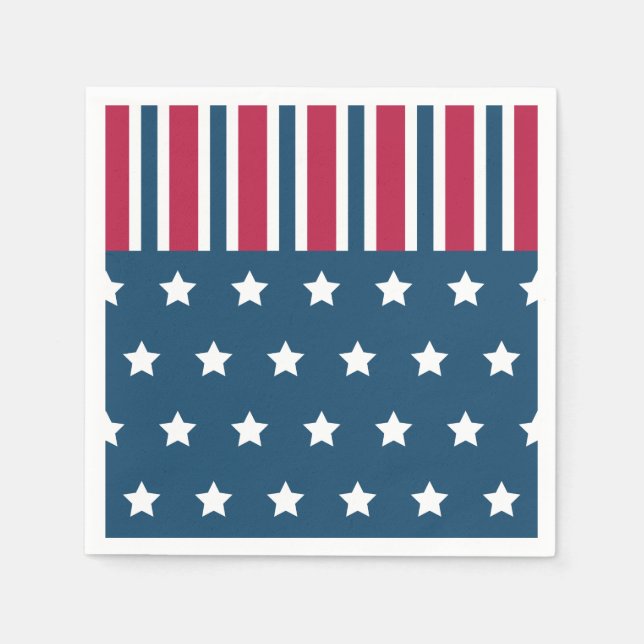 Patriotic Stars Stripes Napkins (Front)