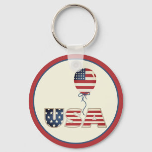 Patriotic Stars & Stripes USA  Key Ring