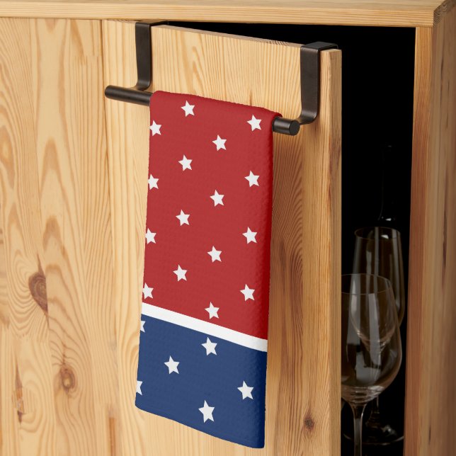 Patriotic Stars Tea Towel (Thirds Fold)