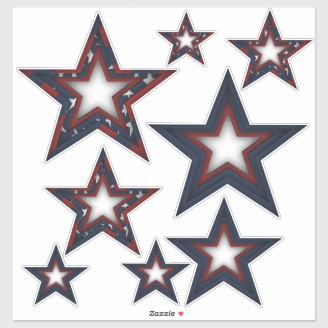 Patriotic Stars | Various Sizes (Sheet)
