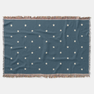 Patriotic Stars Vintage Navy Canton  Throw Blanket