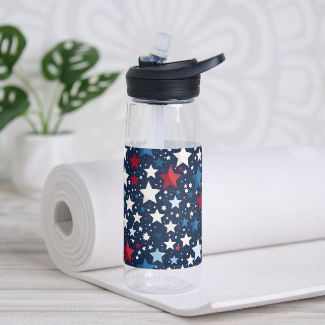 Patriotic Stars Water bottle (Yoga (Rotated))