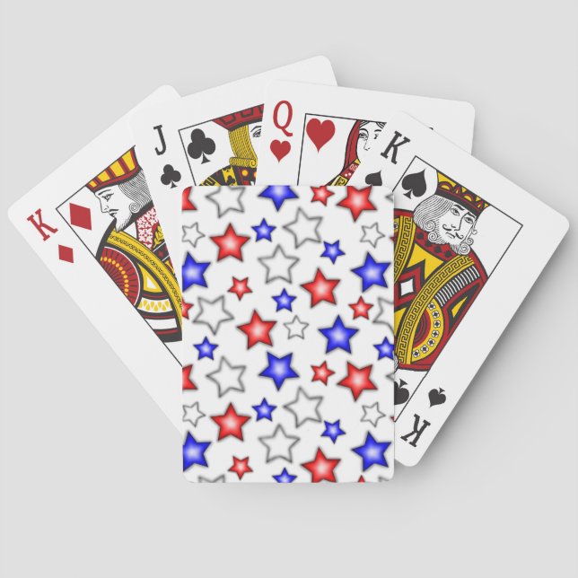 Patriotic Stars - White Playing Cards (Back)