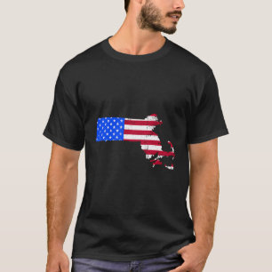Patriotic State Of Massachusetts Usa Flag For Men T-Shirt