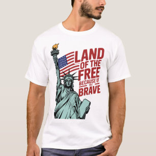 Patriotic Statue of Liberty Land of the Free T-Shirt