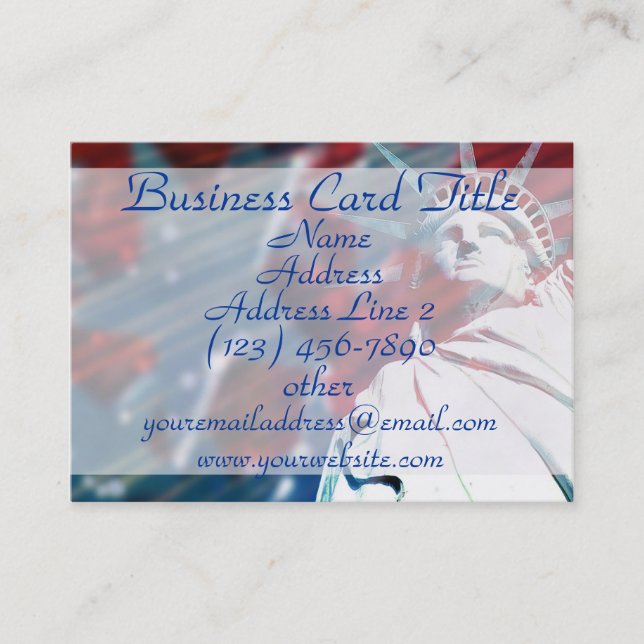 Patriotic Statue of Liberty USA Business Cards (Front)
