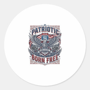 Patriotic Steel Road Guardian Biker Road Freedom P Classic Round Sticker