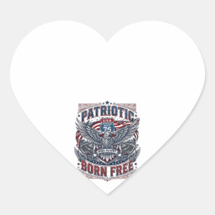 Patriotic Steel Road Guardian Biker Road Freedom P Heart Sticker