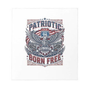 Patriotic Steel Road Guardian Biker Road Freedom P Notepad