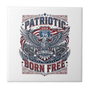 Patriotic Steel Road Guardian Biker Road Freedom P Tile