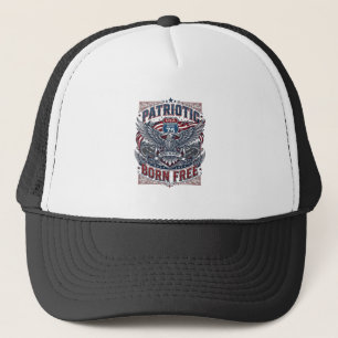 Patriotic Steel Road Guardian Biker Road Freedom P Trucker Hat