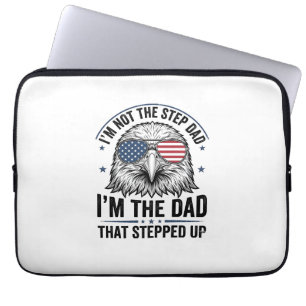 Patriotic Step Dad Eagle Vintage Shirt Design_1 Laptop Sleeve