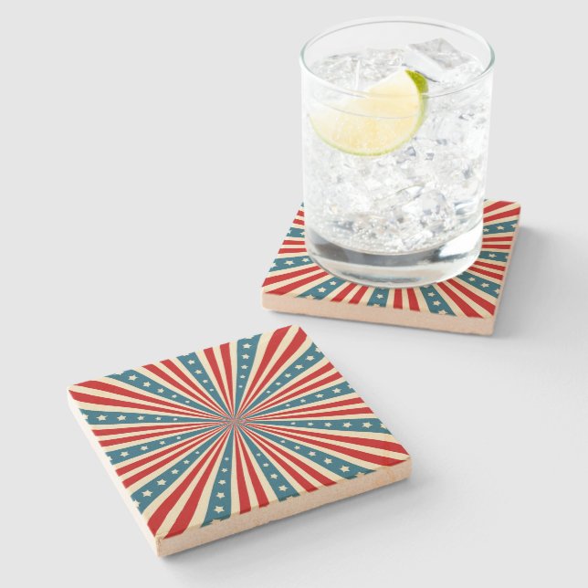 Patriotic Stone Coaster (Side)
