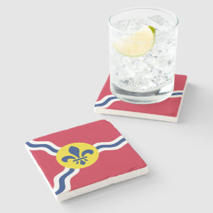 Patriotic stone coaster, Flag of St. Louis, USA Coaster