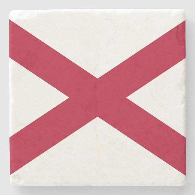 Patriotic stone coaster with Flag of Alabama (Front)
