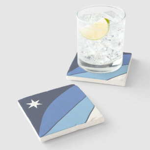 Patriotic stone coaster with Flag of Columbia, SC
