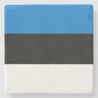 Patriotic stone coaster with Flag of Estonia