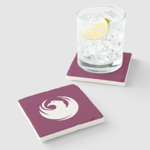Patriotic stone coaster with Flag of Phoenix City