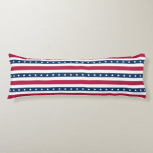 Patriotic Stripes with Stars (horizontal) Body Cushion