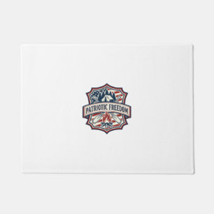 Patriotic Summer Camp Spirit Vector Graphic Tee_1 Doormat