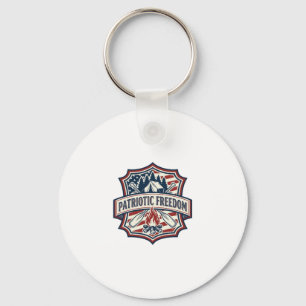 Patriotic Summer Camp Spirit Vector Graphic Tee_1 Key Ring