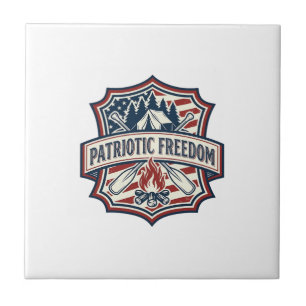 Patriotic Summer Camp Spirit Vector Graphic Tee_1 Tile
