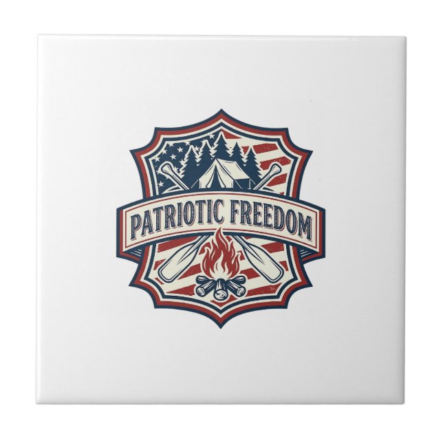 Patriotic Summer Camp Spirit Vector Graphic Tee_1 Tile (Front)