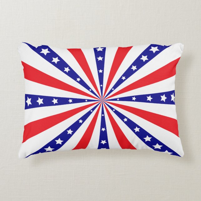 Patriotic Sun Burst Decorative Cushion (Front)