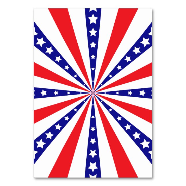 Patriotic Sun Burst Table Number (Front)