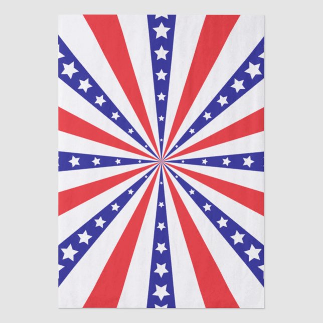 Patriotic Sun Burst Tissue Paper (Front)