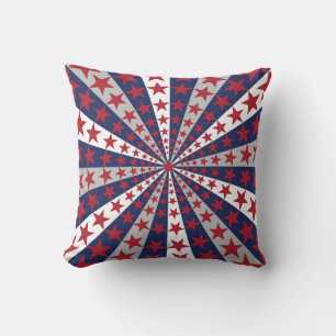 Patriotic Sunburst: American Flag Artwork Cushion