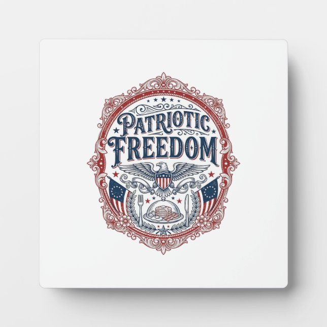Patriotic Sunday Brunch Vector Graphic Tee_1 Plaque (Front)