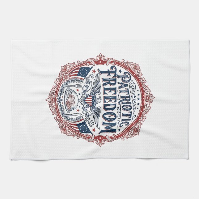 Patriotic Sunday Brunch Vector Graphic Tee_1 Tea Towel (Horizontal)