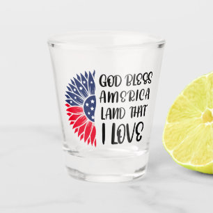 Patriotic Sunflower America Celebration Design Shot Glass