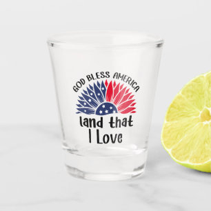 Patriotic Sunflower America Celebration Design Shot Glass