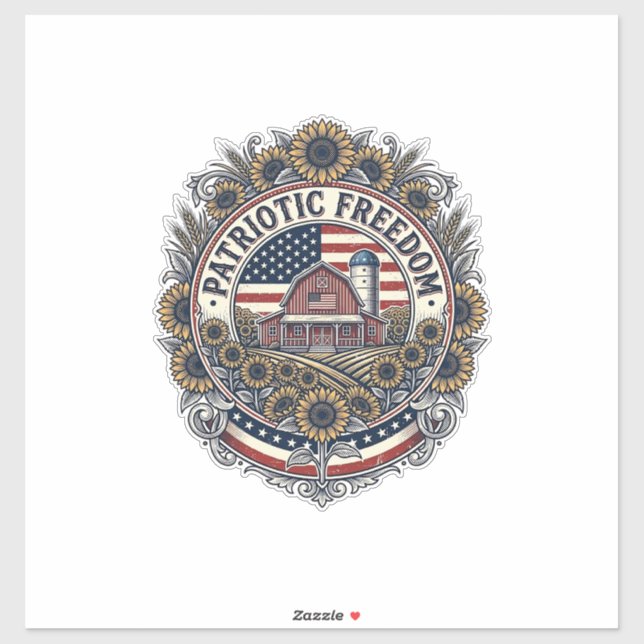Patriotic Sunflower Farm Vector Graphic Tee_1 (Sheet)