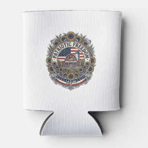 Patriotic Sunflower Farm Vector Graphic Tee_1 Can Cooler