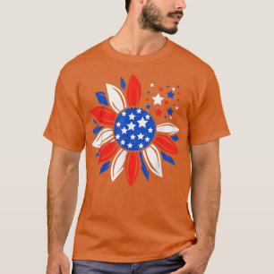 Patriotic Sunflower Labour Day God Bless American T-Shirt