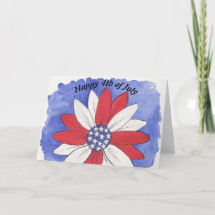Patriotic Sunflower Note Card